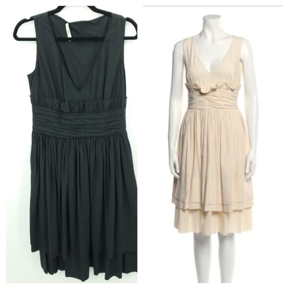 VTG 2007 Prada Cotton Fit and Flare Midi Dress 44IT/8US Black